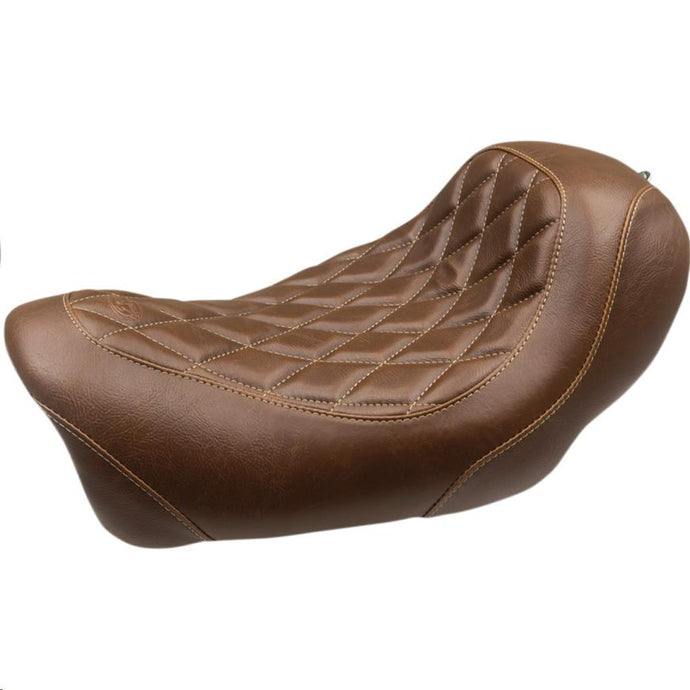 Mustang 75043 Wide Tripper Forward Solo Seat - Diamond Stitch - Brown