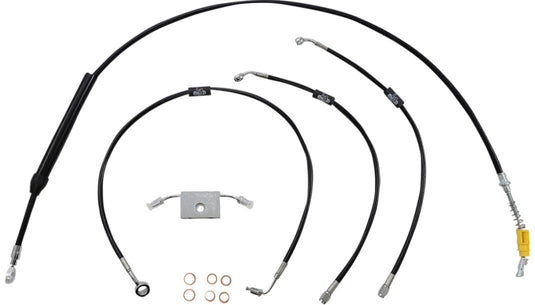 La Choppers LA-8157KT-13B Cable/Brake Line Kit - 12-14in. Ape Hangers - Black Vinyl