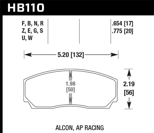 Hawk Performance HB110N.654 HAWK HP+ Brake Pad Sets