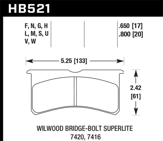 Hawk Performance HB521B.650 HAWK HPS 5.0 Brake Pad Sets
