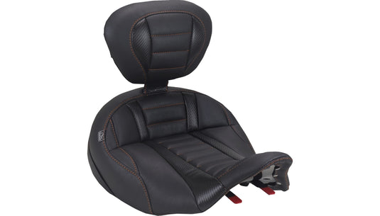 Mustang 89406MO Deluxe Touring Solo Seat - Mandarin Orange Stitch