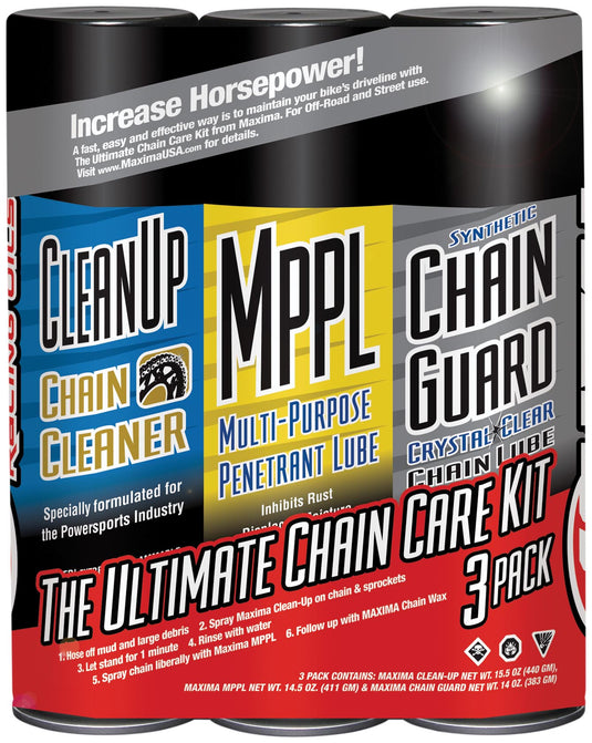 Maxima 70-779203 Synthetic Ultimate Chain Care Kit - Combo 3 Pack