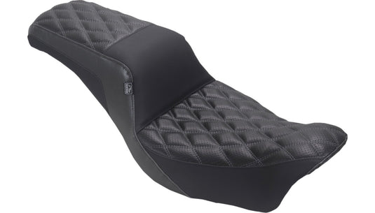 Mustang 78810GM Double Diamond Squareback One Piece Two Up Seat - Gray Stitch