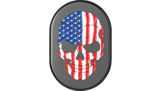 Figurati Designs FD25-AC-BLK-RT Antenna Cover - Black with American Flag Skull