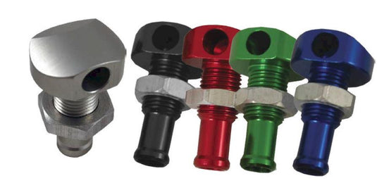 Blowsion 04-03-002 3/8in. Billet Bypass Fitting - 90 Deg.  - Blue