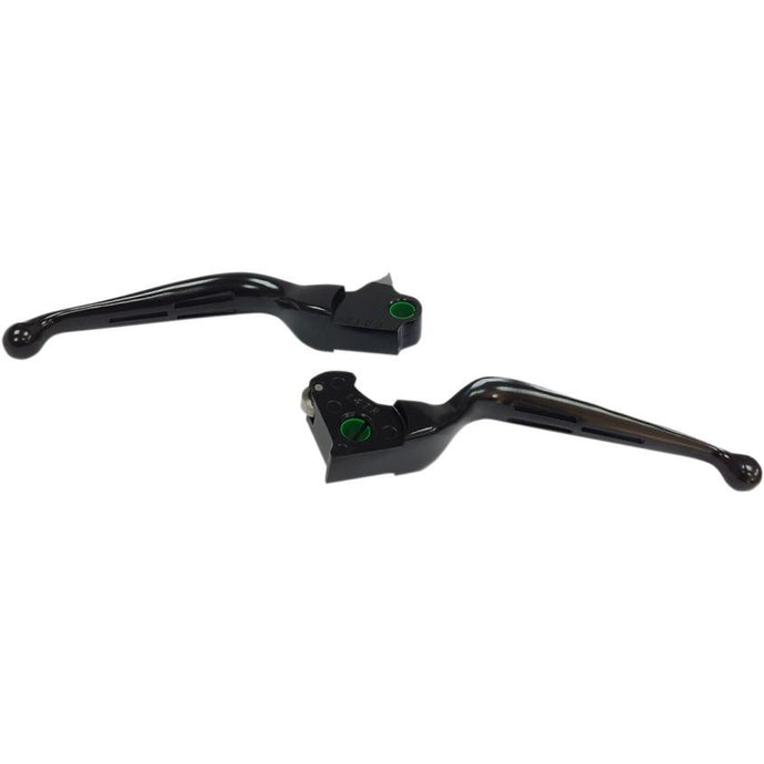 Drag Specialties 0610-1985 Slotted Wide Blade Lever Set - Matte Black