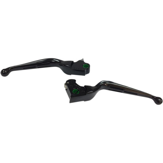 Drag Specialties 0610-1985 Slotted Wide Blade Lever Set - Matte Black