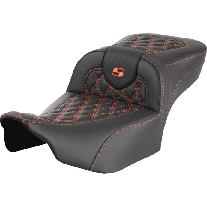 Saddlemen 823-07-18403 Extended Reach Roadsofa LS Seat without Drivers Backrest - Orange Stitching