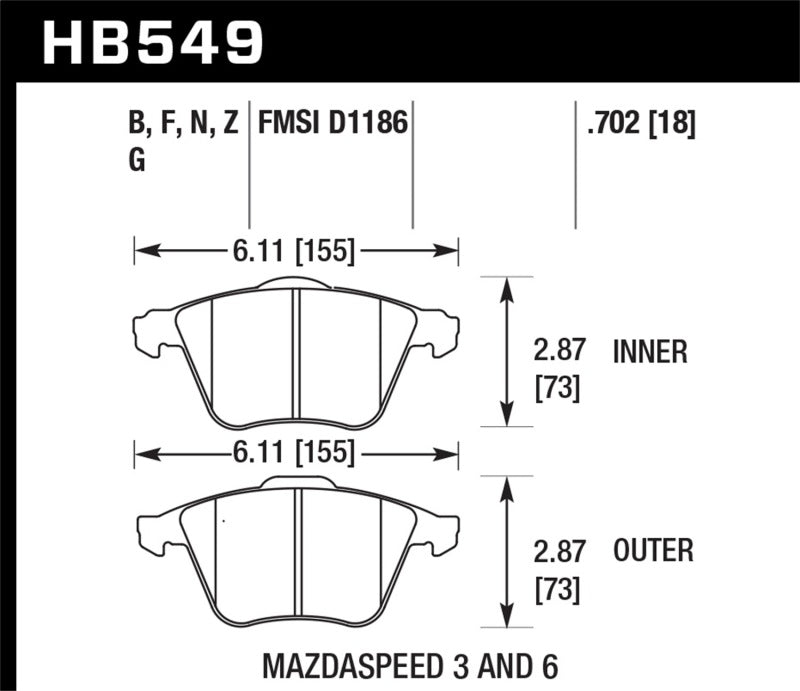 Load image into Gallery viewer, Hawk Performance HB549B.702 HAWK HPS 5.0 Brake Pad Sets
