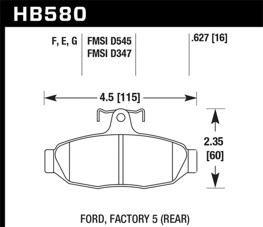Hawk Performance HB580F.627 HAWK HPS Brake Pad Sets
