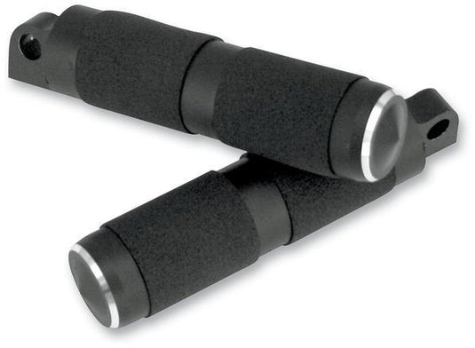 Accutronix RP111-RN Chrome Footpegs - Rubber - Male Mount - Night Series - 5 1/2in.