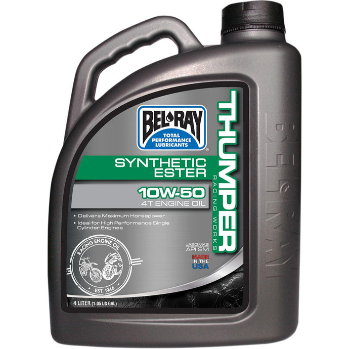Bel-Ray 99550-B4LW Thumper Racing Works Full Synthetic Ester 4T Engine Oil - 10W50 - 4L.