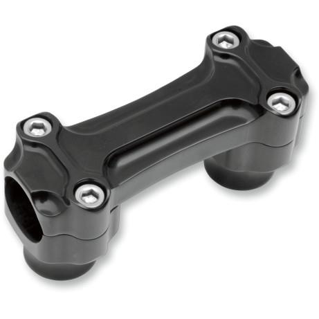 Todds Cycle 0602-0913 Bone Bar Clamps with 1in. Riser for 1 1/4in. Handlebars - Black