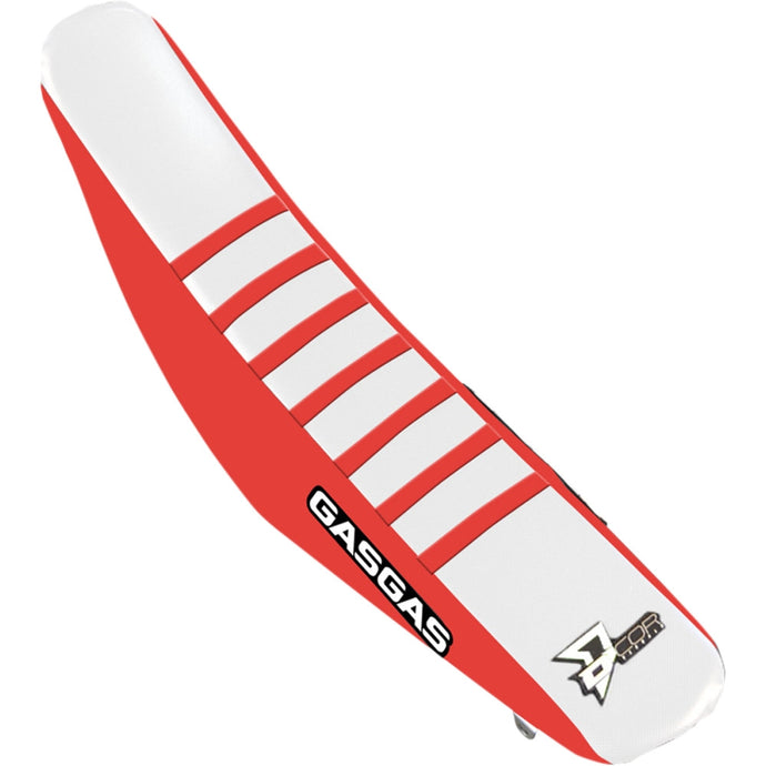 Dcor 30-65-003 Seat Cover - Red Sides - White Top with Red Ribs