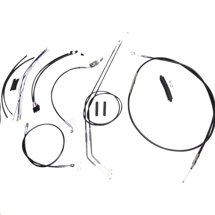 Magnum 489672 Black XR Handlebar Installation Kit with Chrome Fittings for 10-12in. Ape