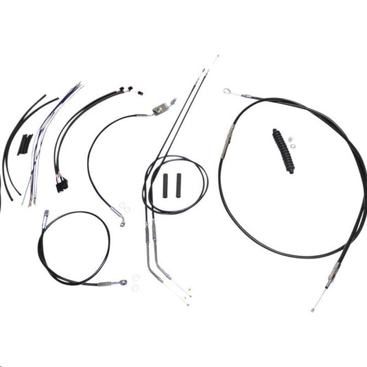 Magnum 489672 Black XR Handlebar Installation Kit with Chrome Fittings for 10-12in. Ape