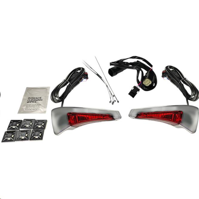 Custom Dynamics CD-TPBR-14BCMRC Tour-Pak Backrest LED - Black With Red Lens