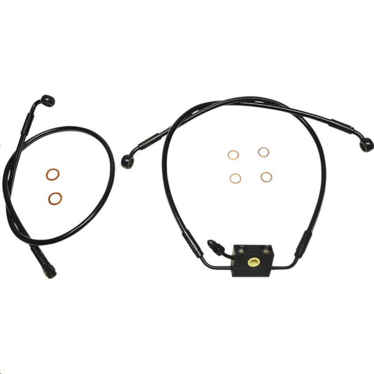 Magnum SBB1335-32 Black Coated XR Stainless Front Brakeline Kit with Black Fittings - 22in. Total Length