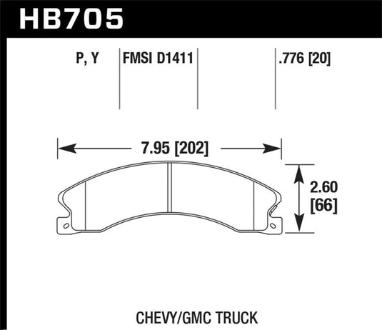 Hawk Performance HB705Y.776 HAWK LTS Brake Pads