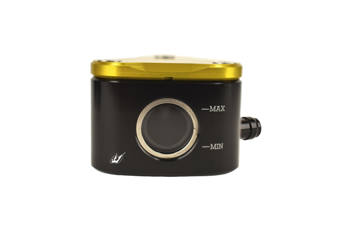 Driven Racing DRRRE-01-GD Halo Fluid Container - Rear Brake/Clutch - Right 8MM Outlet - Gold