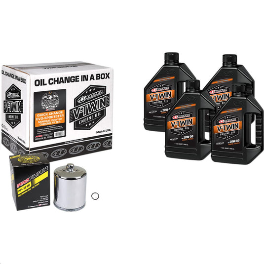 Maxima 90-069014PC Evolution Mineral Quick Oil Change Kit with Chrome Filter