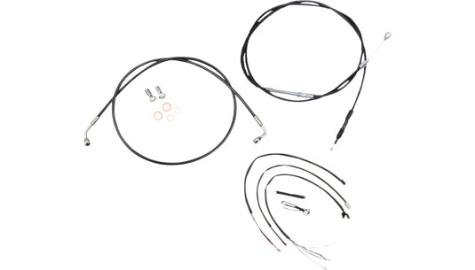 La Choppers LA-8156KT2-13B Complete Handlebar Cable/Brake & Clutch Line/Wire Kit - Black Vinyl