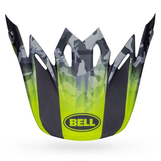 Bell Helmets Visor for Moto-9 MIPS Venom Helmets - Matte Black Camo/Hi-Viz Yellow