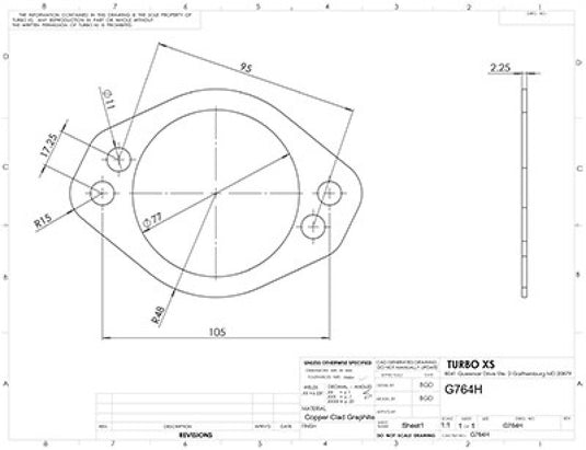 Turbo Xs G764H TXS Exhaust Gaskets