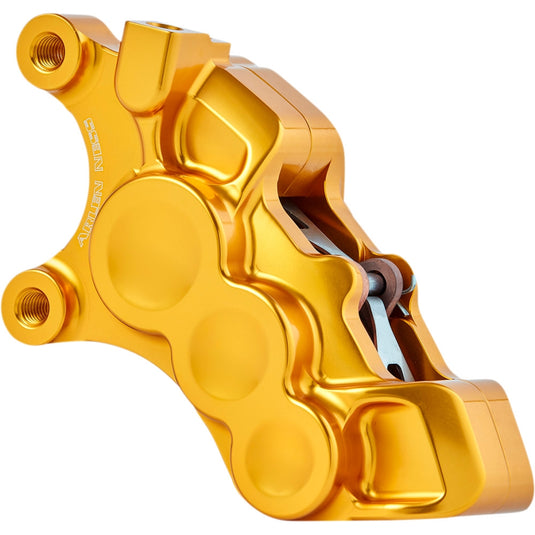 Arlen Ness 02-225 6-Piston Differential Bore Front Brake Caliper for 11.8in. Rotors - Left Side - Gold