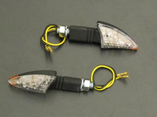 Highway Hawk HH-68-9293 LED Shark Turn Signal Sets - Long Stem - Chrome