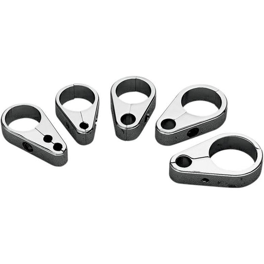 Drag Specialties DS-223043 Chrome Die-Cast Cable Guide - Clutch Cable Clamp 1 1/8in.