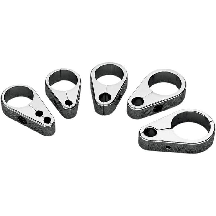 Drag Specialties DS-223041 Chrome Die-Cast Cable Guide - Single Throttle Cable Clamp 1in.