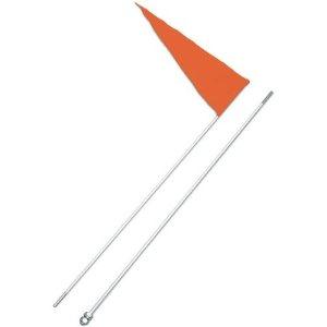 Safety Vehicle Emblem 8B WHITE Flag With White Fiberglass Pole - 8ft. pole (3-pc.)