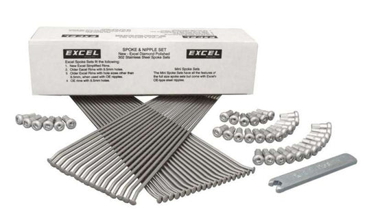 Excel XS9-52217 Front Spoke/Nipple Set - Silver - 21in.