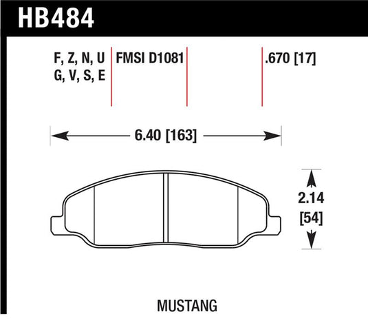 Hawk Performance HB484N.670 HAWK HP+ Brake Pad Sets