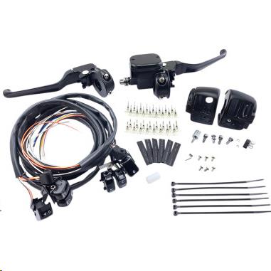 Drag Specialties 0610-2149 Matte Black Handlebar Control Kit with Mechanical Clutch with Switch