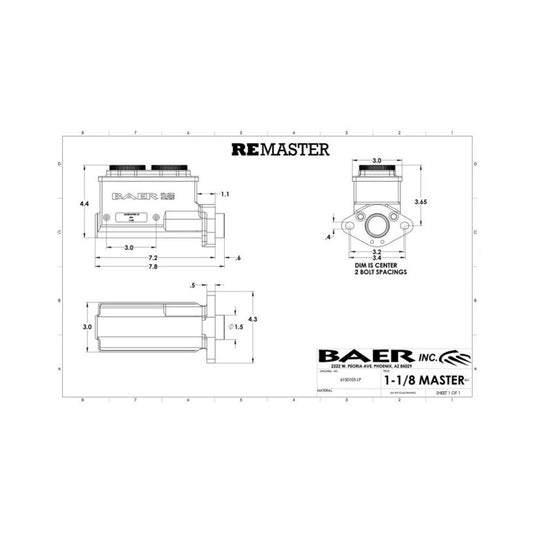 Baer Brakes 6805205 BAE Master Cylinder Kits