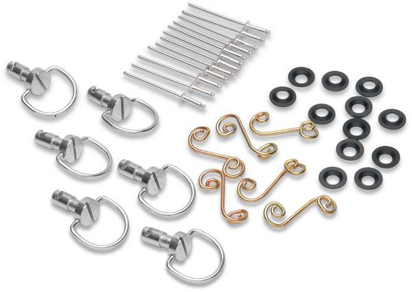 Cycle Performance CPP/9031 Quick-Fasin Kit - Fiberglass D-Ring Kit with Springs - Silver