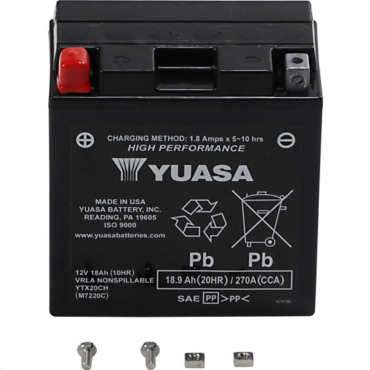 Yuasa YUAM7220C High Performance Maintenance Free Battery - YTX20CH