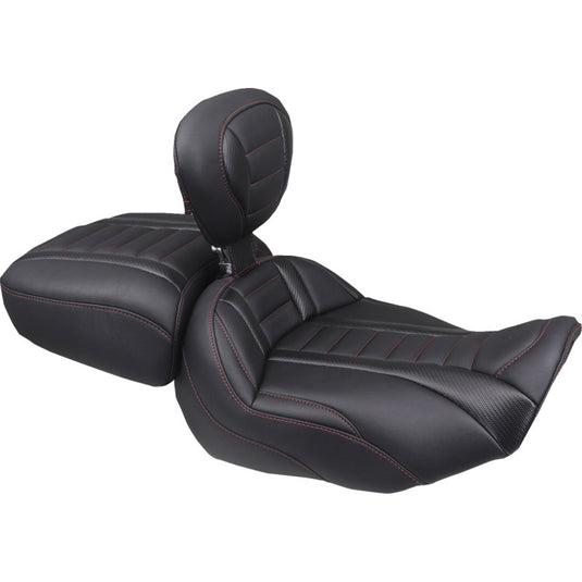 Mustang 89401DC Deluxe Touring Solo Seat - Dark Cherry Stitching