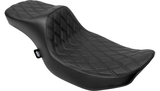 Drag Specialties 0801-2034 Extended Reach Predator III 2-Up Seat - Double Diamond - Black Thread