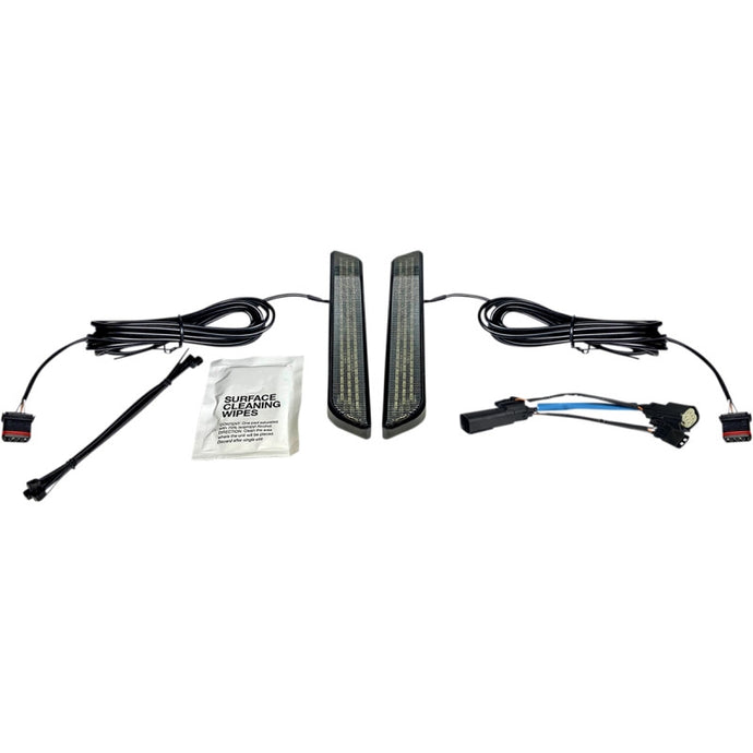 Custom Dynamics CD-FORK-SS6-SB LED Front Fork Lightz - Smoke Lens/Black Finish