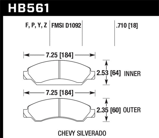 Hawk Performance HB561F.710 HAWK HPS Brake Pad Sets