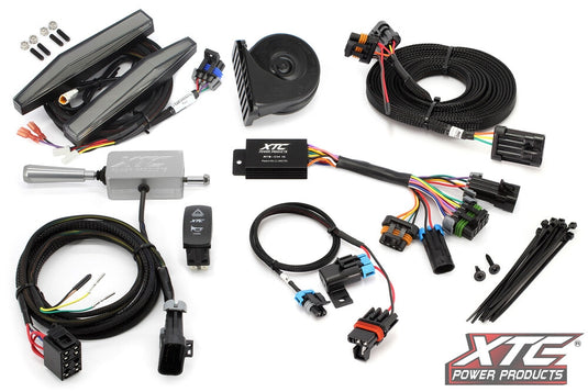 Xtc Power Products ATS-L-POL-RBU-DRL Auto Turn Signal Kit - with Billet Lever and Front DRL Lights Pol