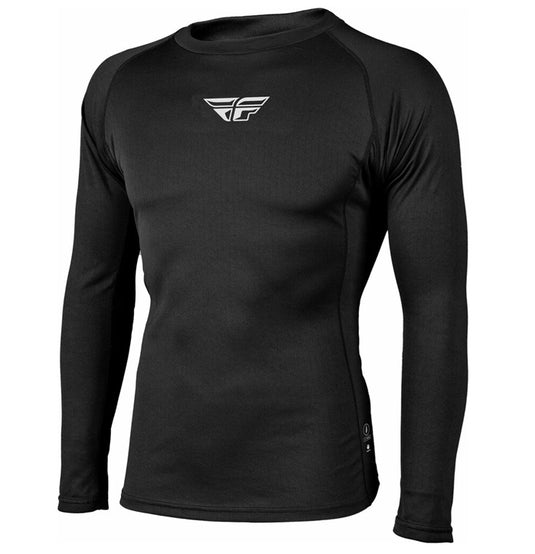 Fly Racing Base Layer Lighweight Top (X-Small, Black)