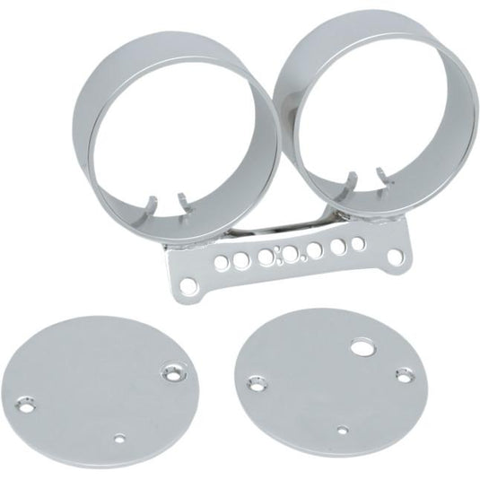 Drag Specialties 2210-0198 Gauge Bracket - Dual - Chrome