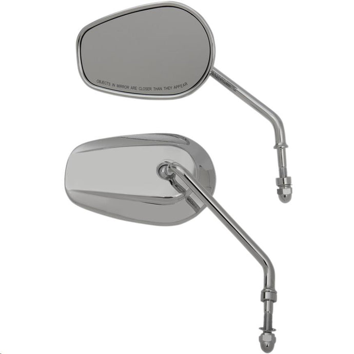 Drag Specialties 0640-1309 OEM-Style Teardrop Mirror - Short Stem - Matte Black