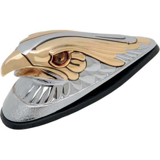 Drag Specialties DS-287552 Eagle Head Front Fender Ornament with Gold Eagle Head and Amber Lighted Eyes