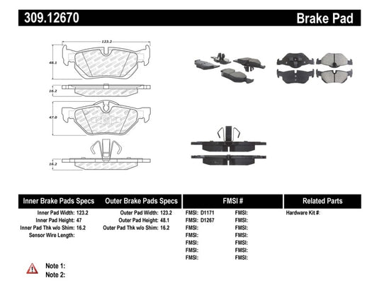 Stoptech 309.12670 ST Sport Brake Pads