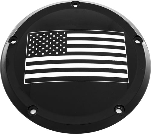 Custom Engraving Ltd PATR21-67BG Patriotic Derby Cover - American Flag - Black